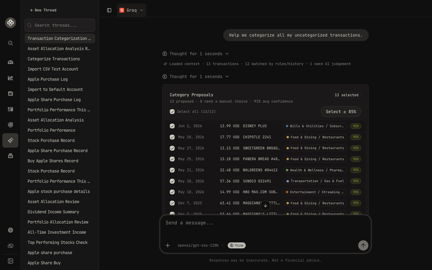 AI classification proposals awaiting your approval