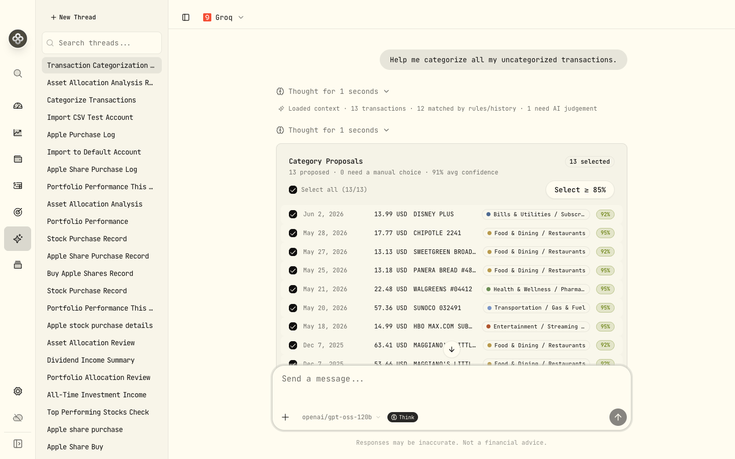 AI classification proposals awaiting your approval