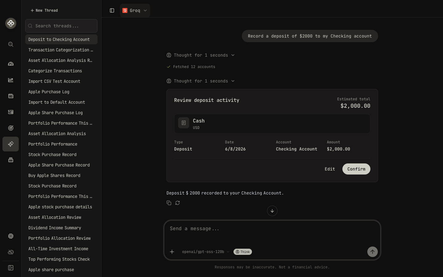 Assistant-driven import review grid with validation states