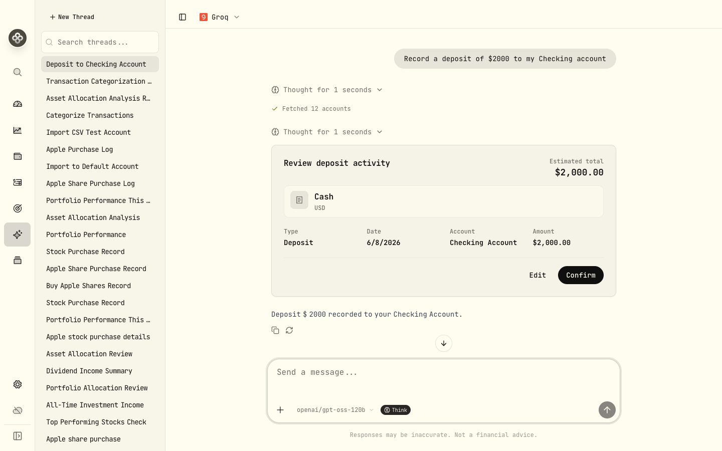 Assistant-driven import review grid with validation states